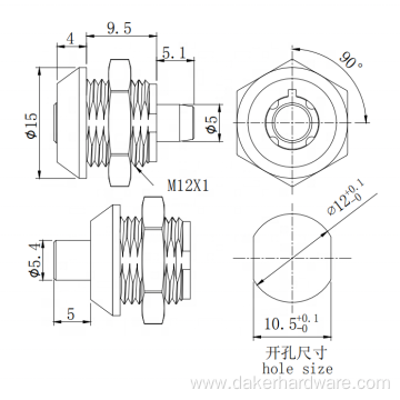 Securit key cylinder sliding door lock set